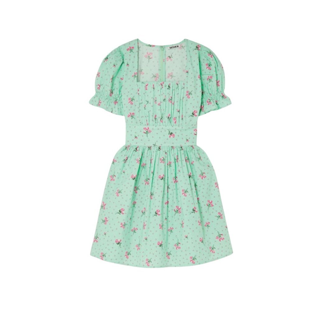 BATSHEVA Popham Pintucked Floral-Print Cotton-Poplin Mini Dress - Picture 6 of 13